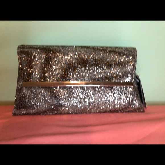 Sparkly Gold Clutch with Chain - Picture 2 of 5
